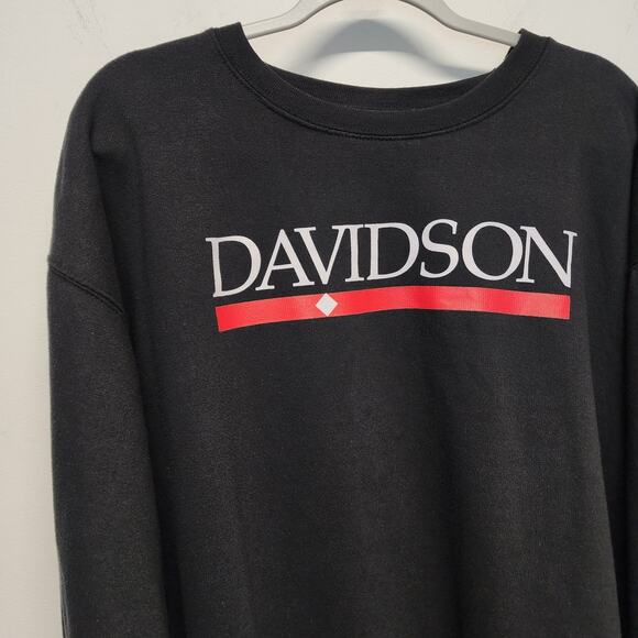 Vintage Davidson College Sweatshirt Size XL Black Long Sleeve Pullover Crewneck - Picture 5 of 14
